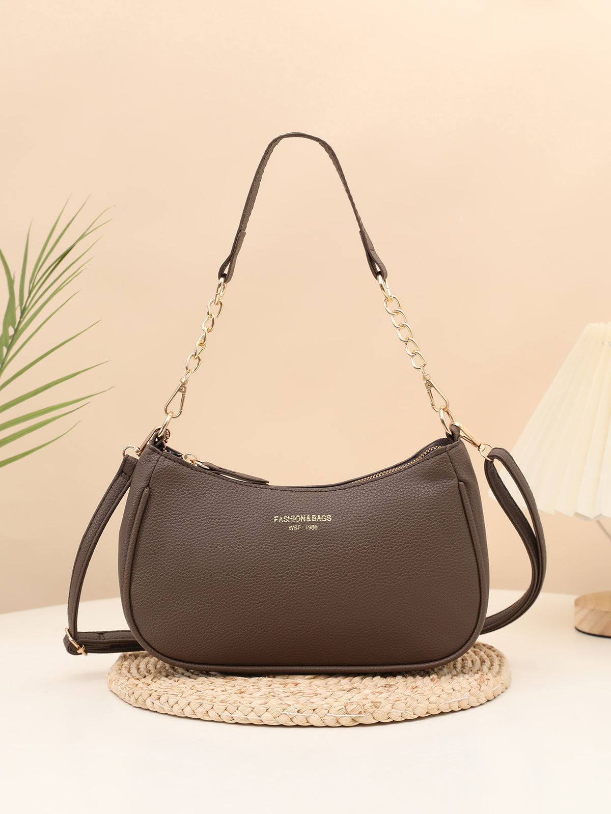 Women's Niche Underarm Fashionable Textured Lychee Pattern Bags