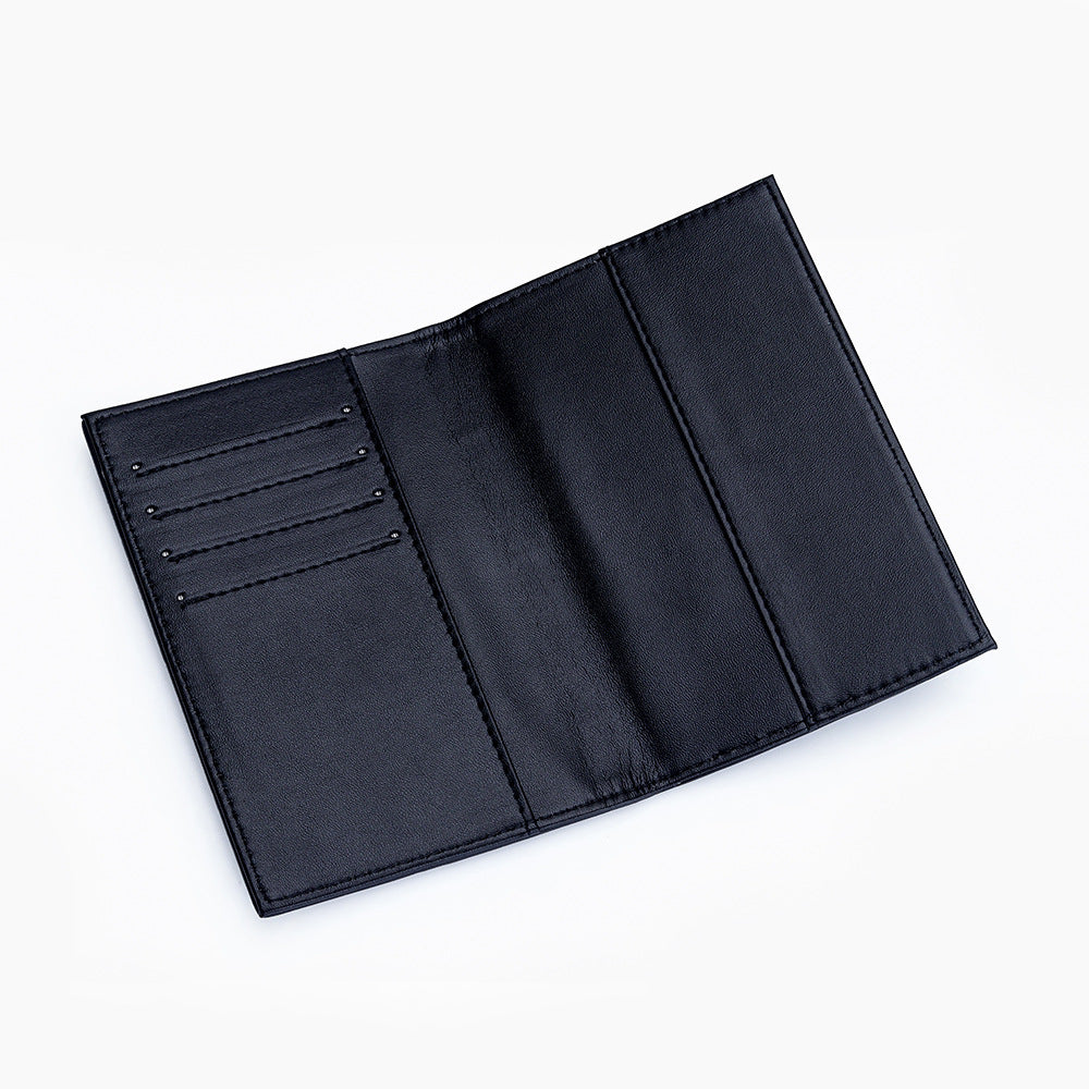 Women's Passport Fashion Sheepskin Woven Fold Cover Storage Ladies Wallet