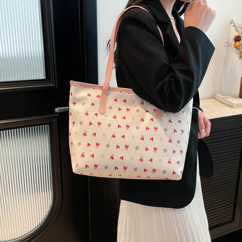 Fresh Printed Large Capacity Female Stylish Good Texture Shoulder Bags