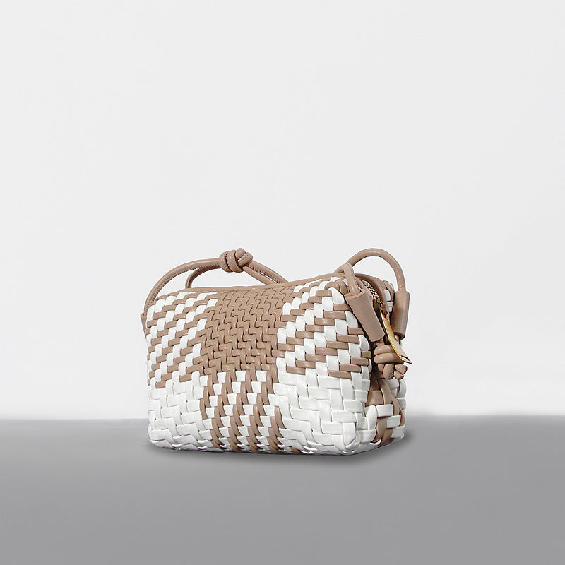 New Slouchy Color Matching Woven Tide Women's Messenger Bag