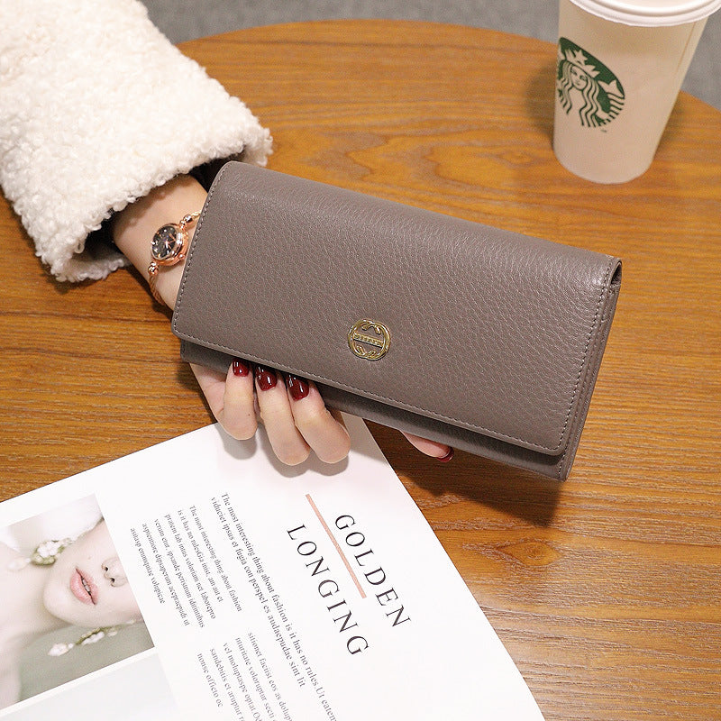 Women's Fashion Large Capacity Soft Cowhide Korean Ladies Wallet
