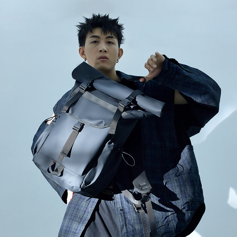 Men's Curved Edge Large Capacity High Sense Backpacks