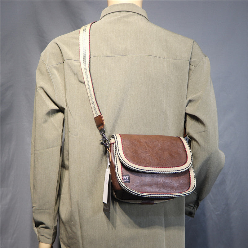 Men's Korean Style Fashion Ribbon Striped Female Men's Shoulder Bags