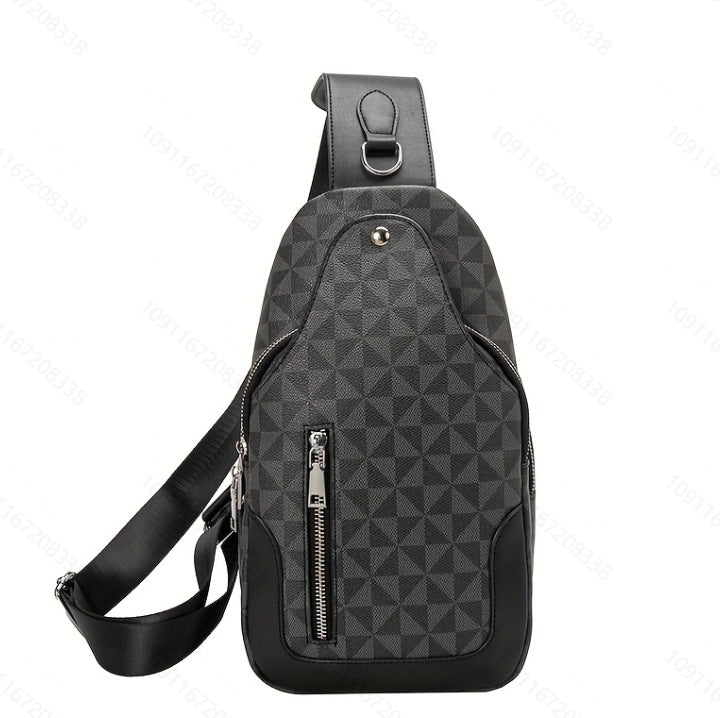 Men's Retro Fashion Light Luxury High-grade Checkerboard Men's Chest Bags