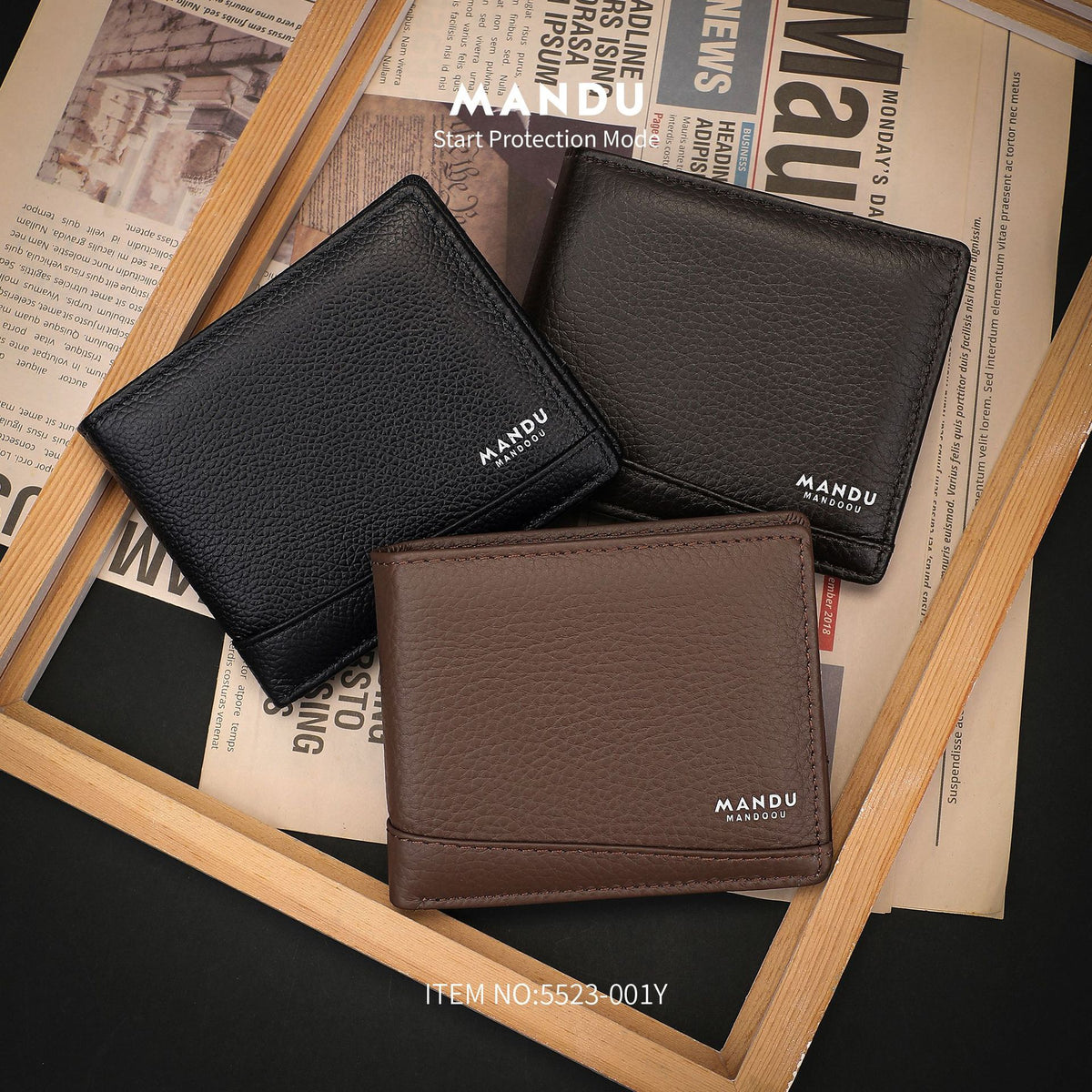 Men's Leather Ultra Light Multifunctional Polyester Swiping Multiple Slots Large Men's Wallet