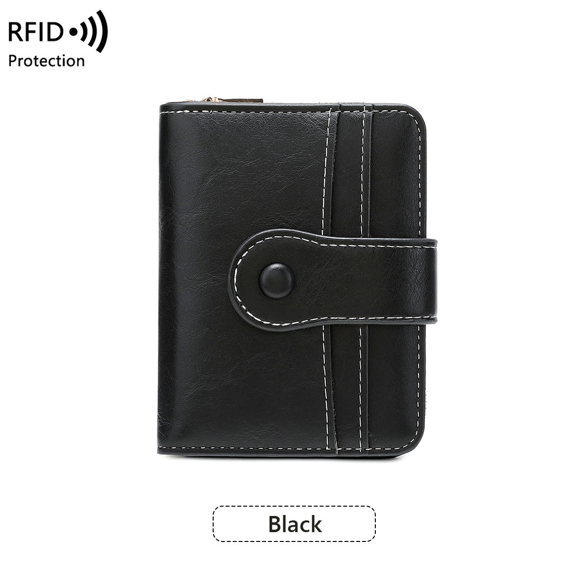Durable Women's Short Multifunctional Zipper Retro Ladies Wallet
