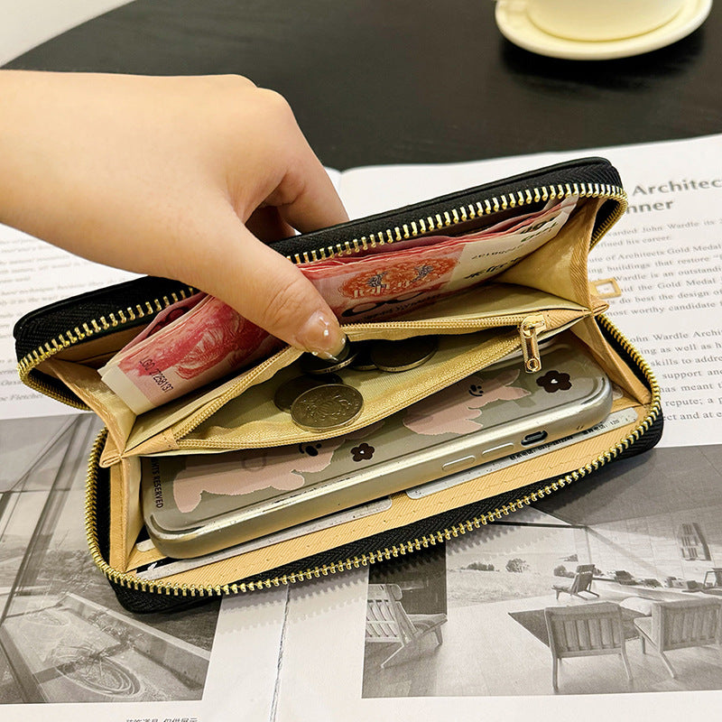 Long Zipper Multiple Slots Large Capacity Ladies Wallet