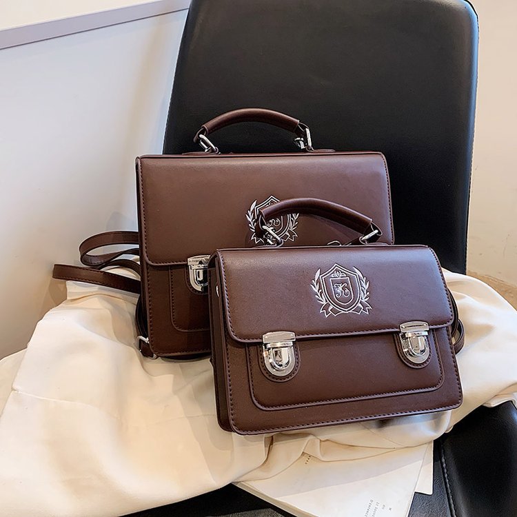 Style Uniform One Black Preppy Postman Shoulder Bags