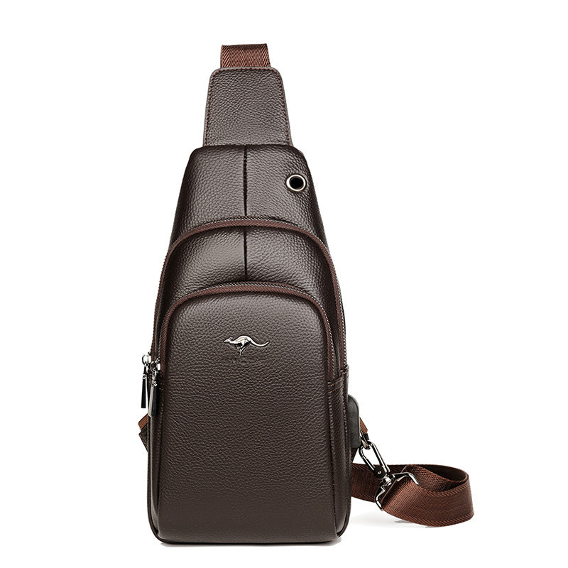 Men's Genuine Leather Fashion Multifunctional Waterproof Hard-wearing Men's Shoulder Bags