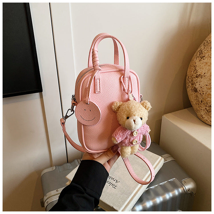 Women's Fashion Lychee Pattern Portable Fashionable Retro Commuter Women's Shoulder Bag