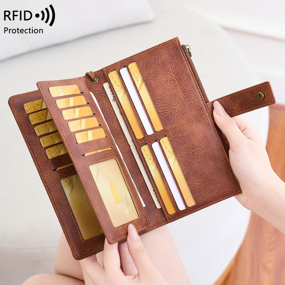 Women's Retro Fashion Clutch Multiple Slots Long Ladies Wallet