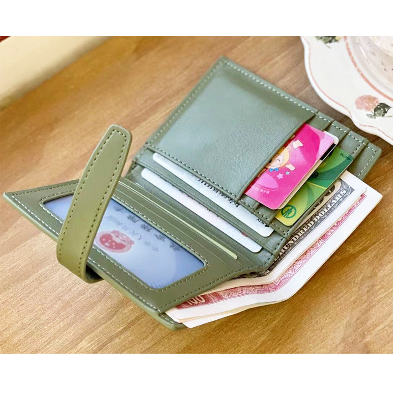 Slouchy Unique Leather Short Design Cute Ladies Wallets