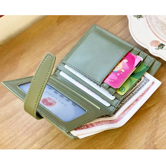 Slouchy Unique Leather Short Design Cute Ladies Wallets