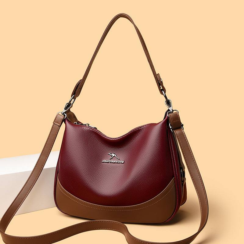 Female Lady Fashion Large Capacity Mom Contrasting Color Bags