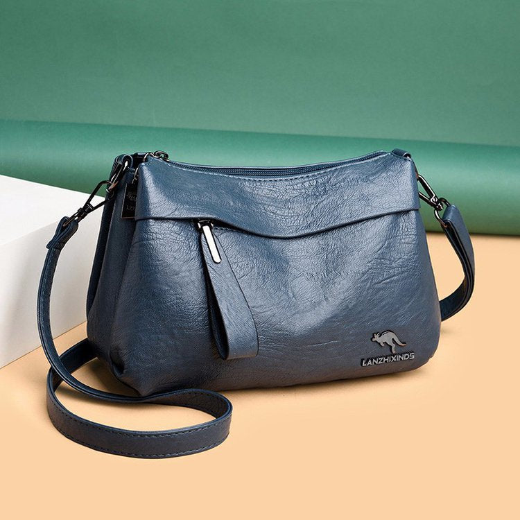 Women's Fashion Solid Color Soft Surface Large Crossbody Bags