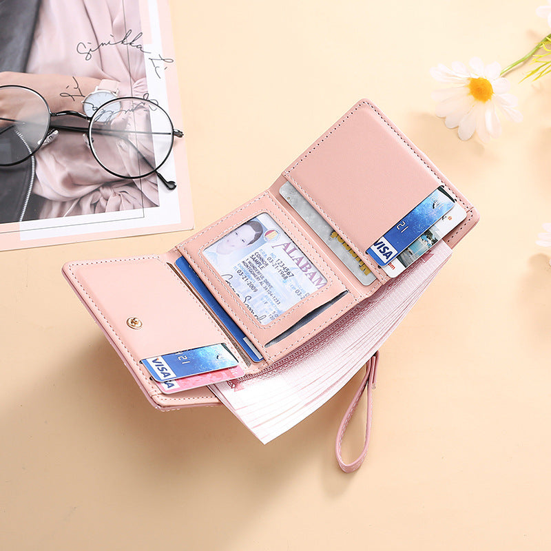 Women's Short Leather Mini Zipper Cartoon Ladies Wallet