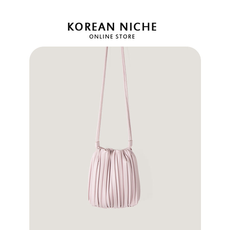 Pleated Texture Korean Niche Design Candy Bucket Bags