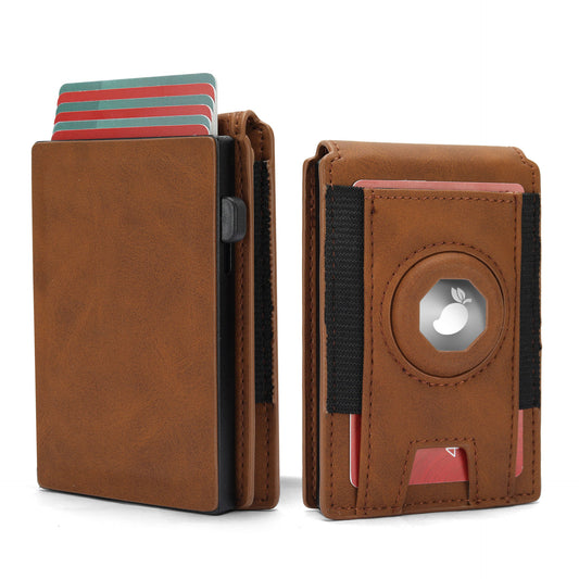 Men's Tracking Positioning Swiping Multiple Slots Leather Men's Wallets