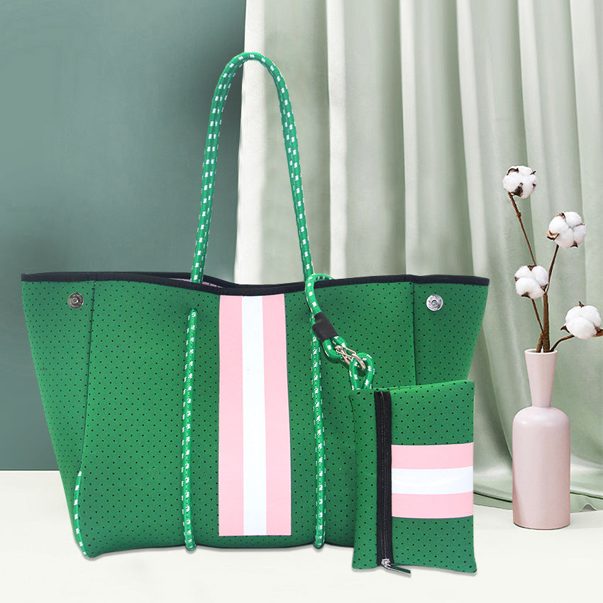 Leopard Print Printed Black Portable Beach Shoulder Bags