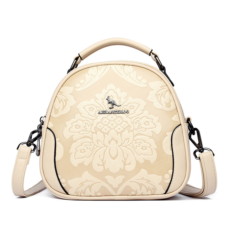Women's Trendy Round Embossed Mom Euros Shoulder Bags