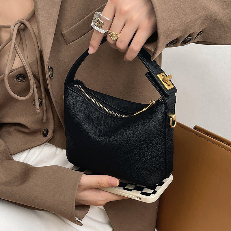 Women's Trendy Lunch Box Cloud Carrying Leather Soft Mini Women's Handbag