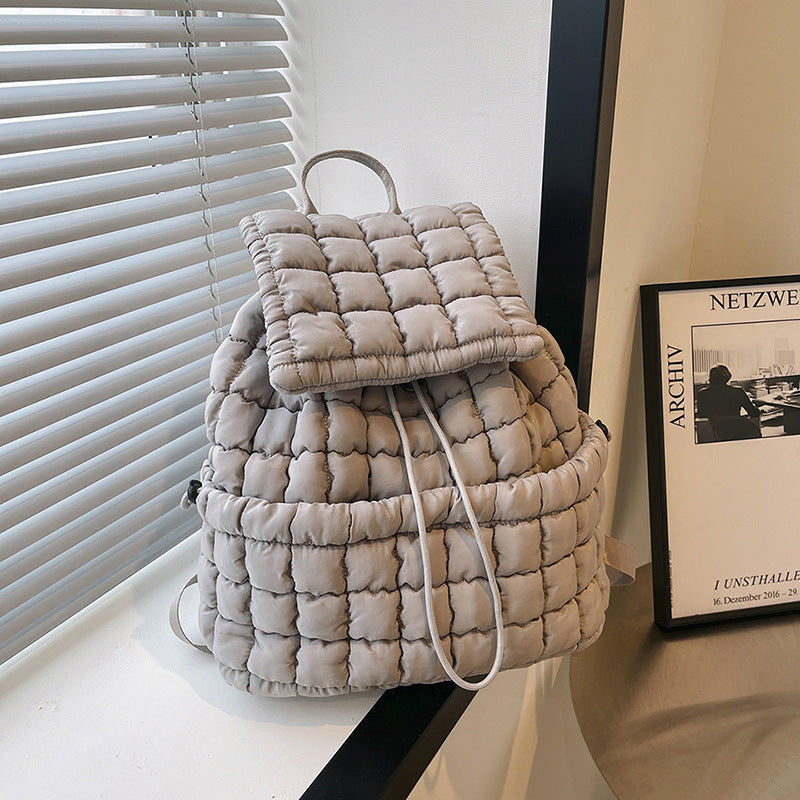 Women's Pleated Cloud Korean Niche Bubble Large Backpacks