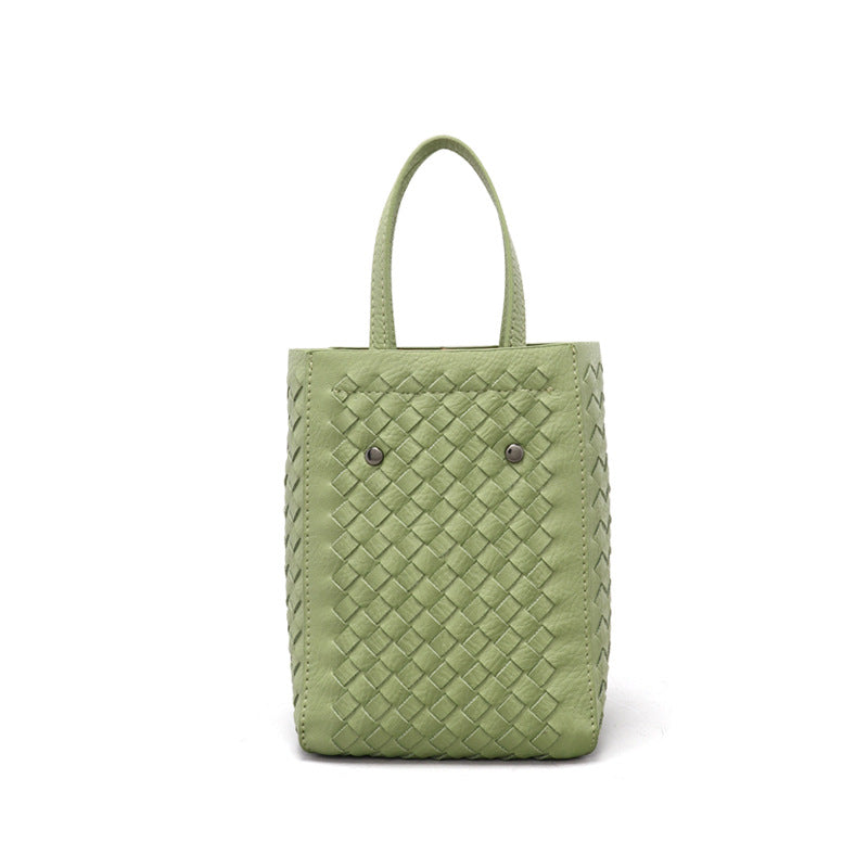 Women's Handmade Woven Solid Color Texture Popular Handbags