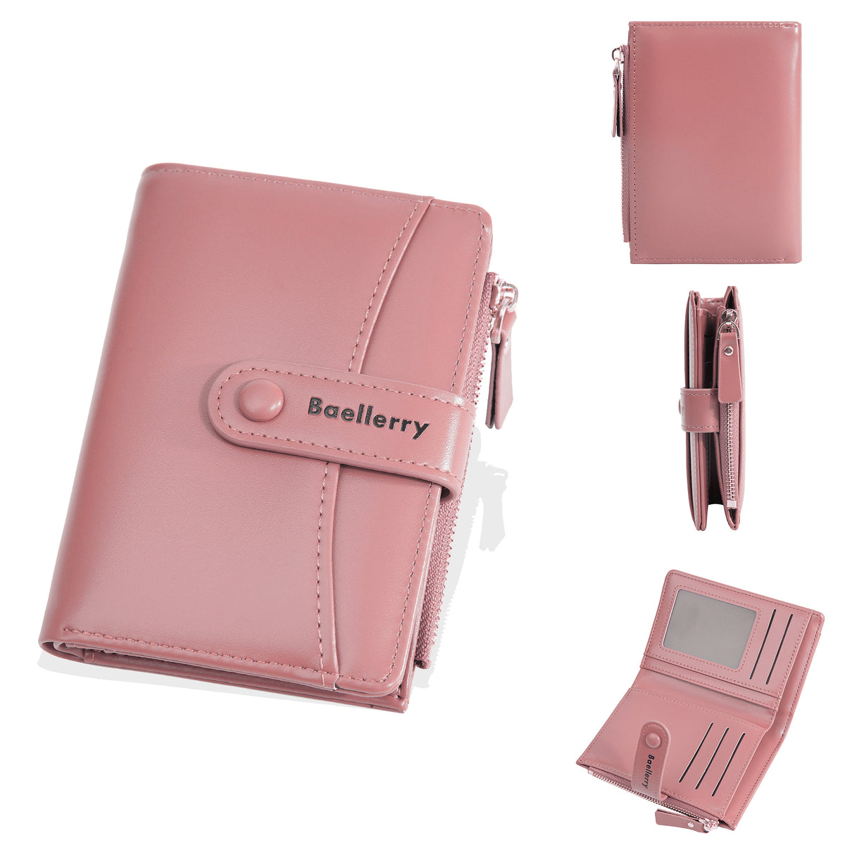 Women's High-grade Macaron Color Short Large Capacity Two-fold Purses