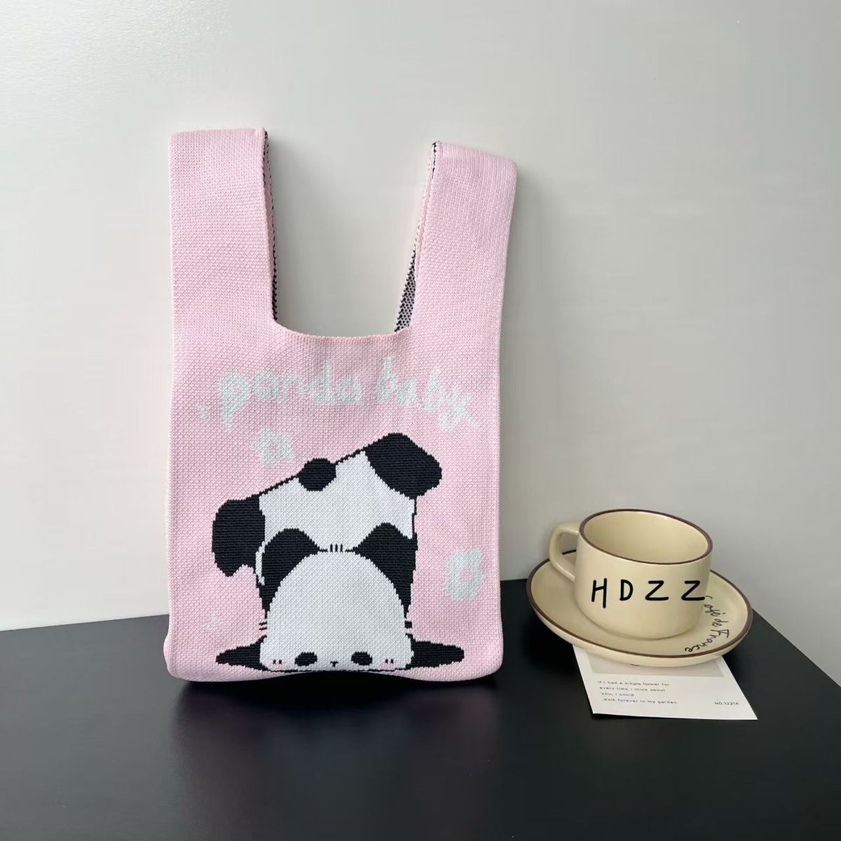 Women's Cute Panda Knitted Gift Niche High-grade Women's Handbag