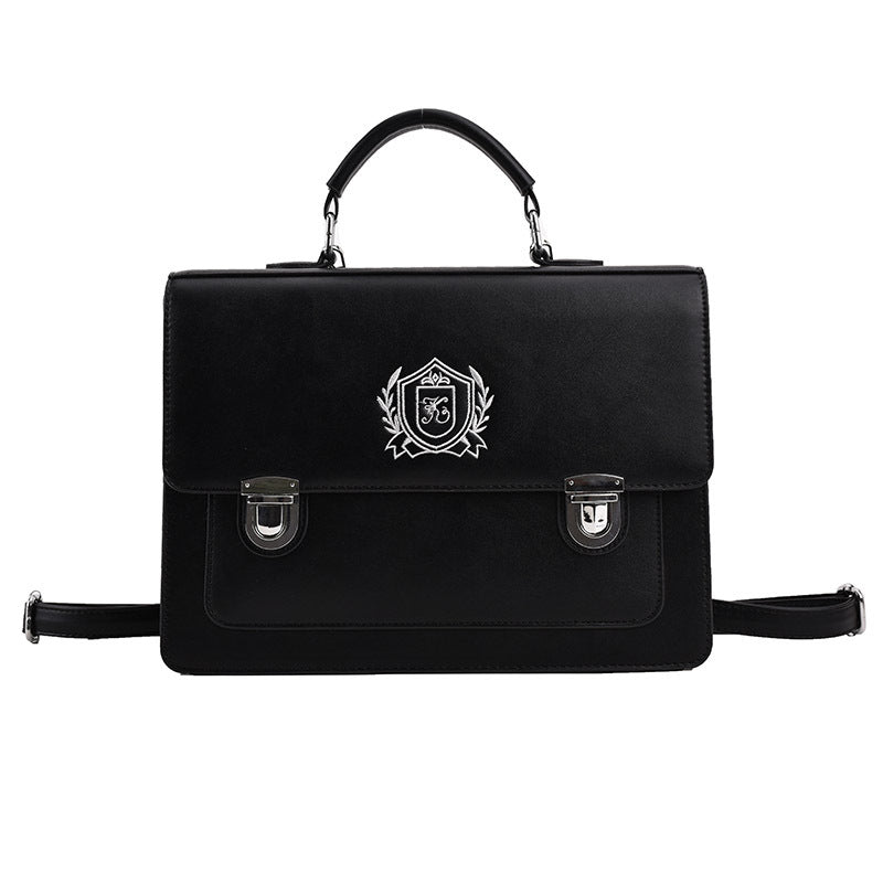 Style Uniform One Black Preppy Postman Shoulder Bags