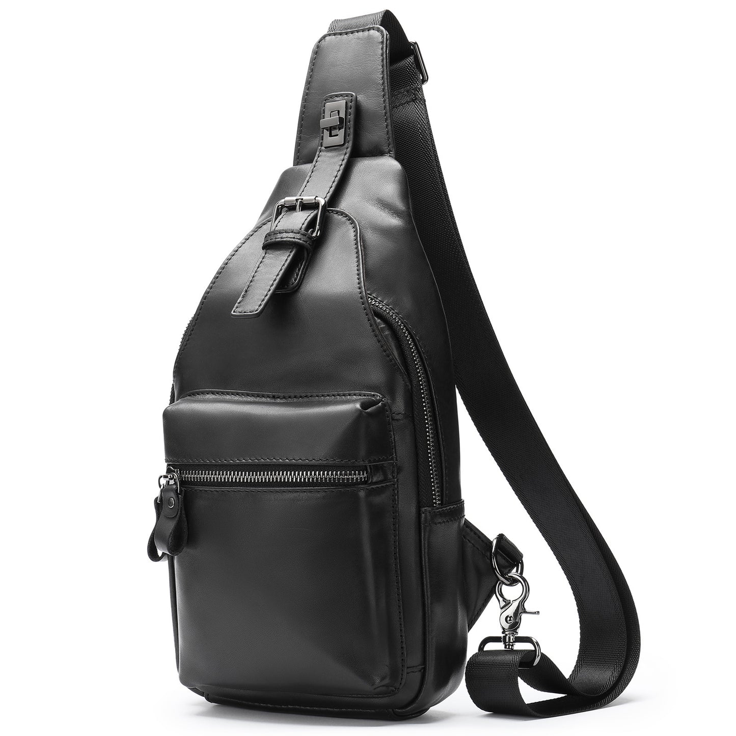 Men's Leather First Layer Trendy Large Capacity Men's Chest Bags