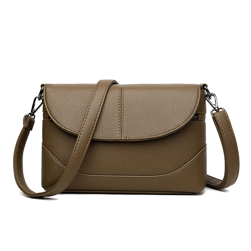 Women's Fashion Mother Texture Soft Leather Graceful Crossbody Bags