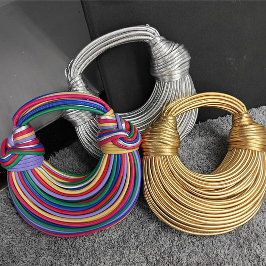 Women's Fashion High-grade Design Personalized Noodle Western Handbags