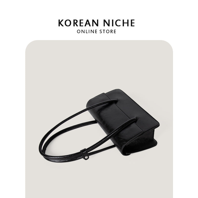 Women's Design Oil Wax Leather Underarm Advanced Texture Shoulder Bags