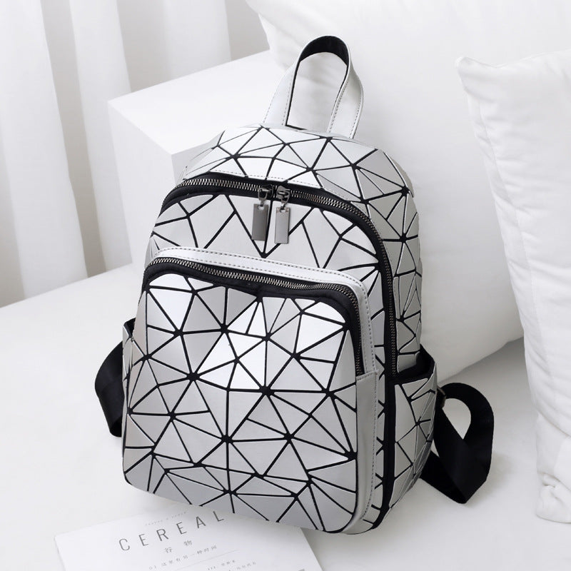 Women's & Men's Fashion Trendy Rhombus Luminous Color Changing Backpacks