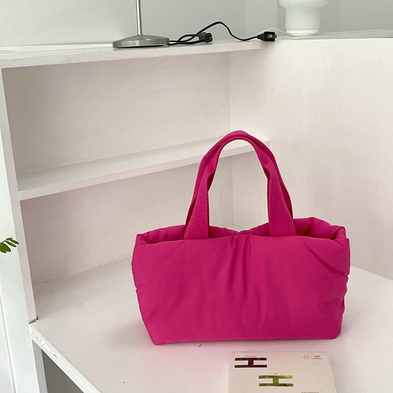 Women's Korean Style Solid Color Large Capacity Handbags