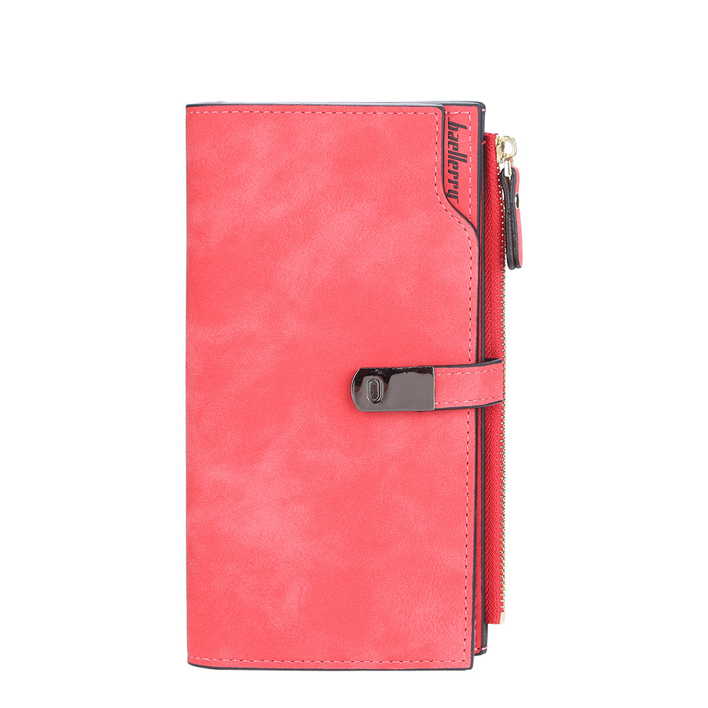 Women's Long Korean Style Multiple Slots Zipper Buckle