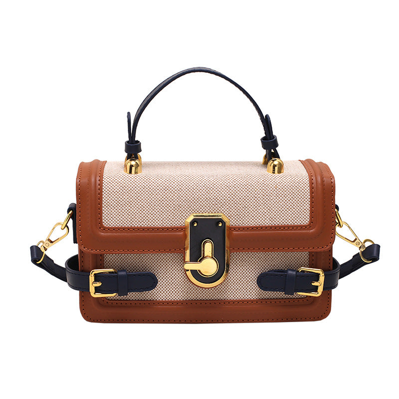 Women's Fashion Color Contrast Portable Design Pocket Small Square Bags