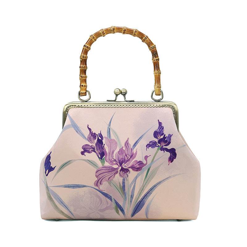 Iris Bamboo Printed Ancient Style Cheongsam Handbags