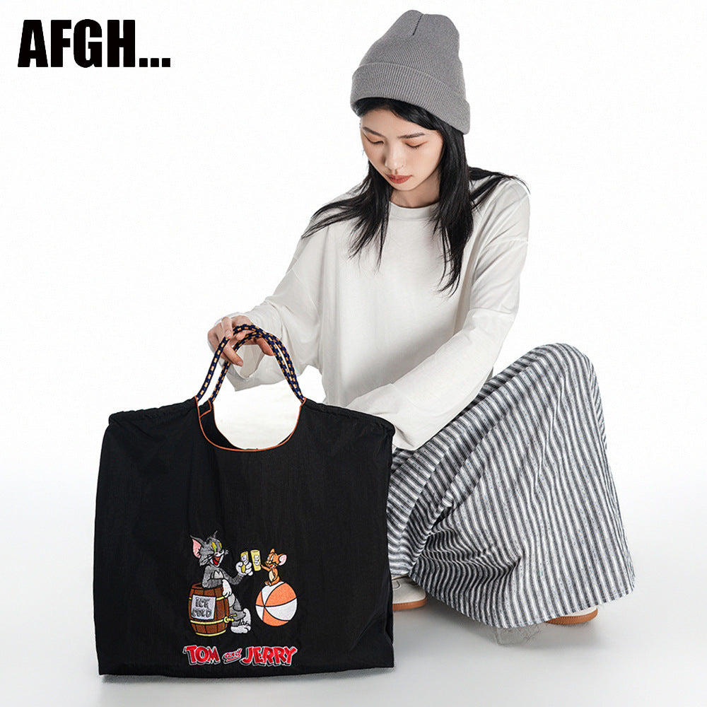 Authorized Cat Mouse Embroidered Shopping Premium Bags