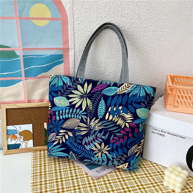 Women's Canvas Large Capacity Printed Korean Style Women's Shoulder Bag