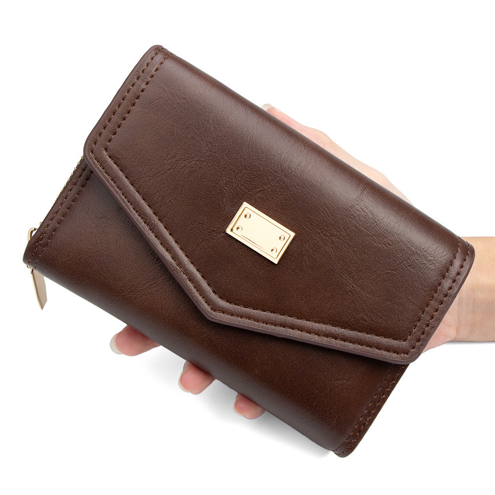 Women's Short Fashion Simple Horizontal Zipper Clutch Ladies Wallet