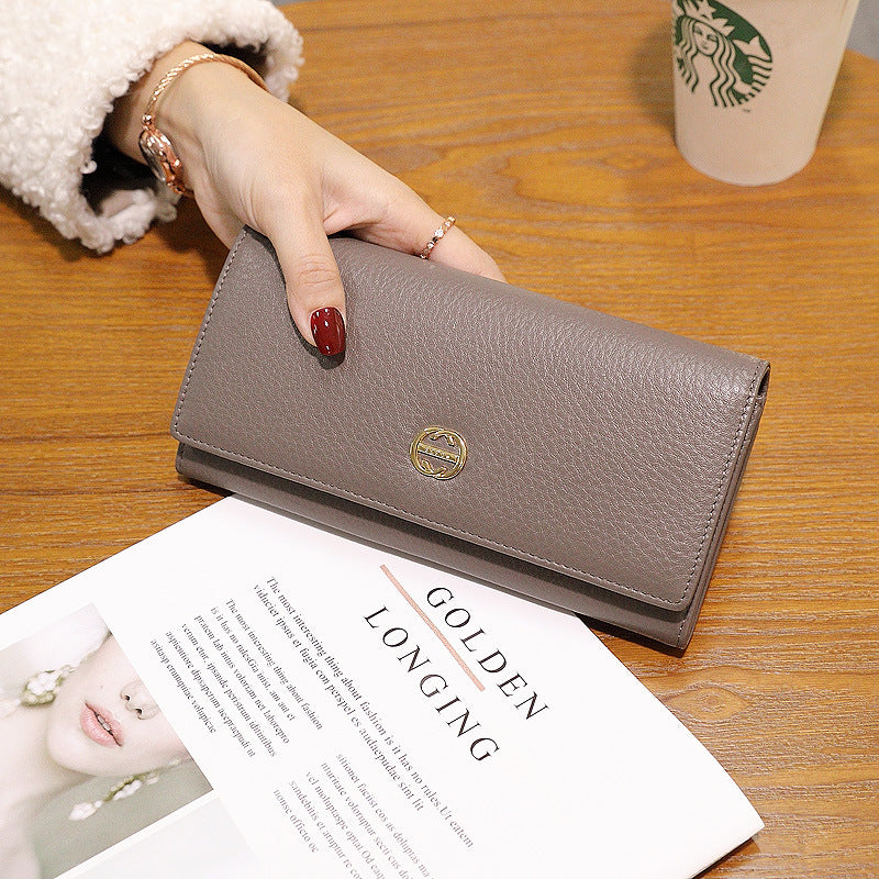 Women's Fashion Large Capacity Soft Cowhide Korean Ladies Wallet