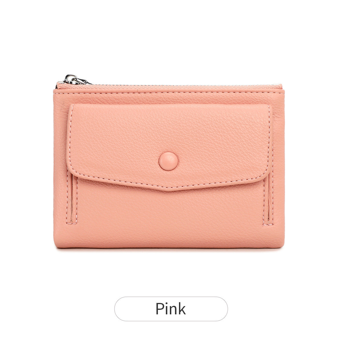 Women's Short Double Zipper Flip Simple Portable Fashion Card Holder