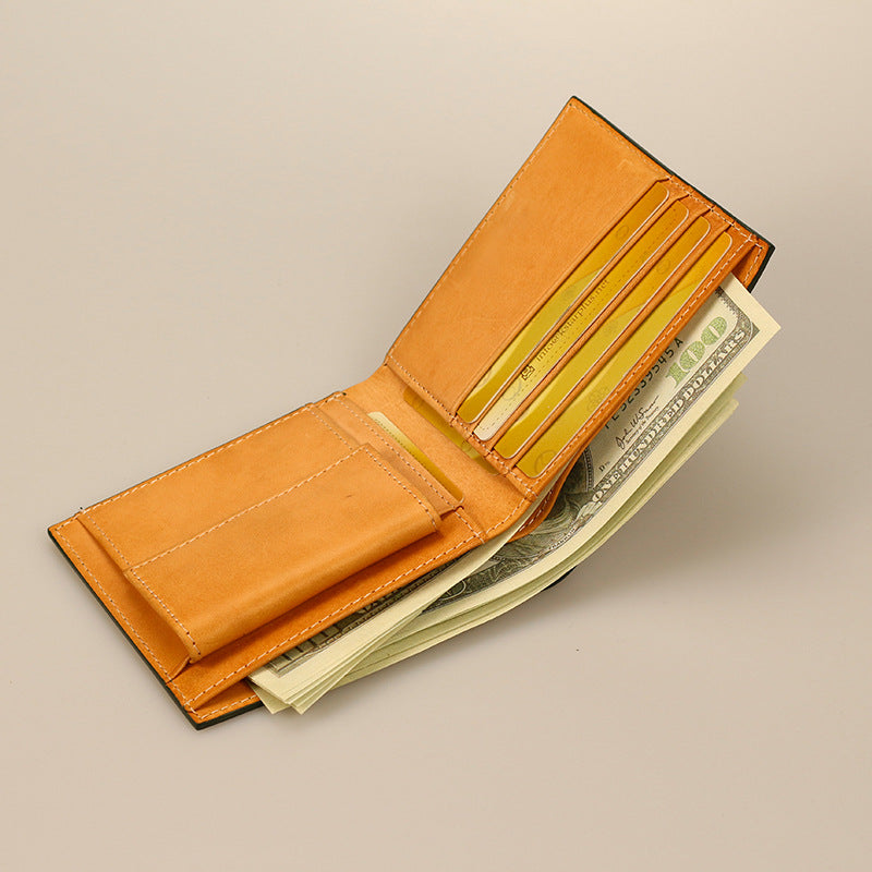 Leather Business Multiple Slots Certificate Short Banknote Coin Purses