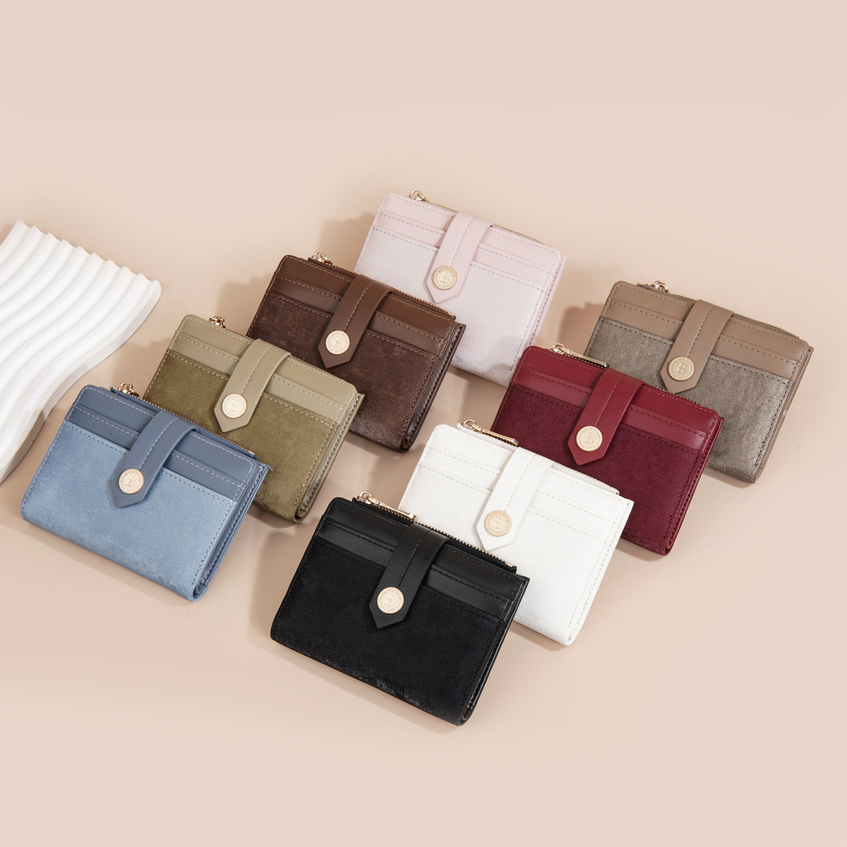Attractive Integrated High-grade Short Style Zipper Purses