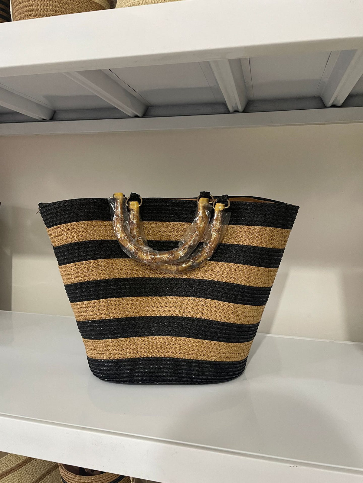 Stitching Single Large Capacity Bamboo Woven Tote Bags