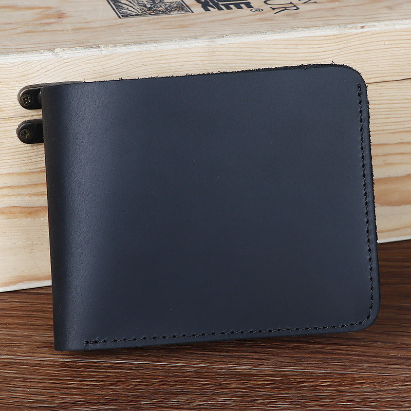 Men's Crazy Horse Leather Horizontal Genuine Simple Full Top Layer Purses