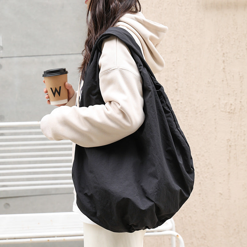 Women's Korean Style Pleated Cloud Retro Canvas Fashion Bags