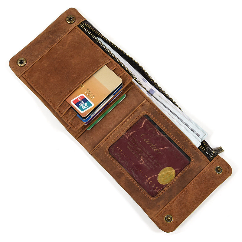 Hot Vintage Crazy Horse Leather Genuine Men's Wallets